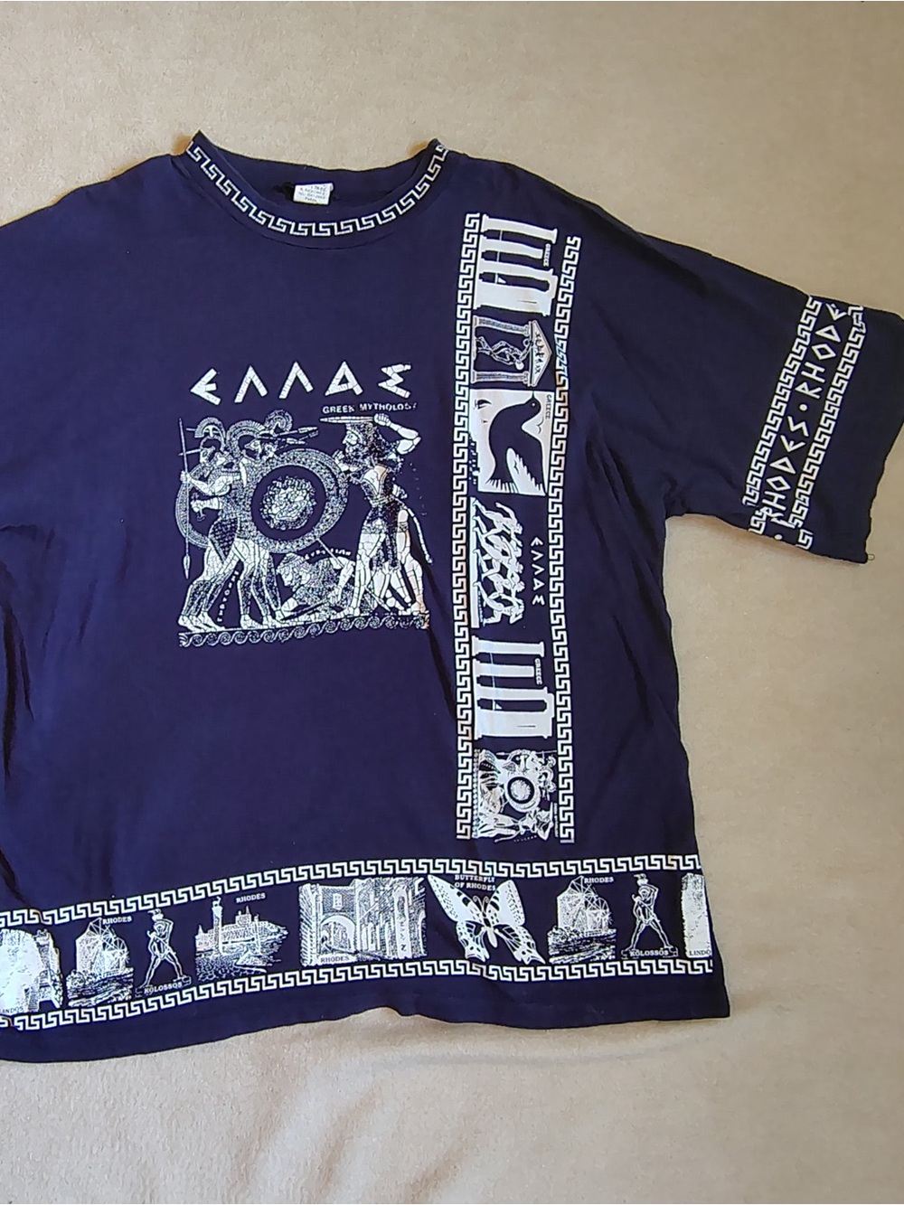 Greek Mythology Graphic Tee - Navy Blue
